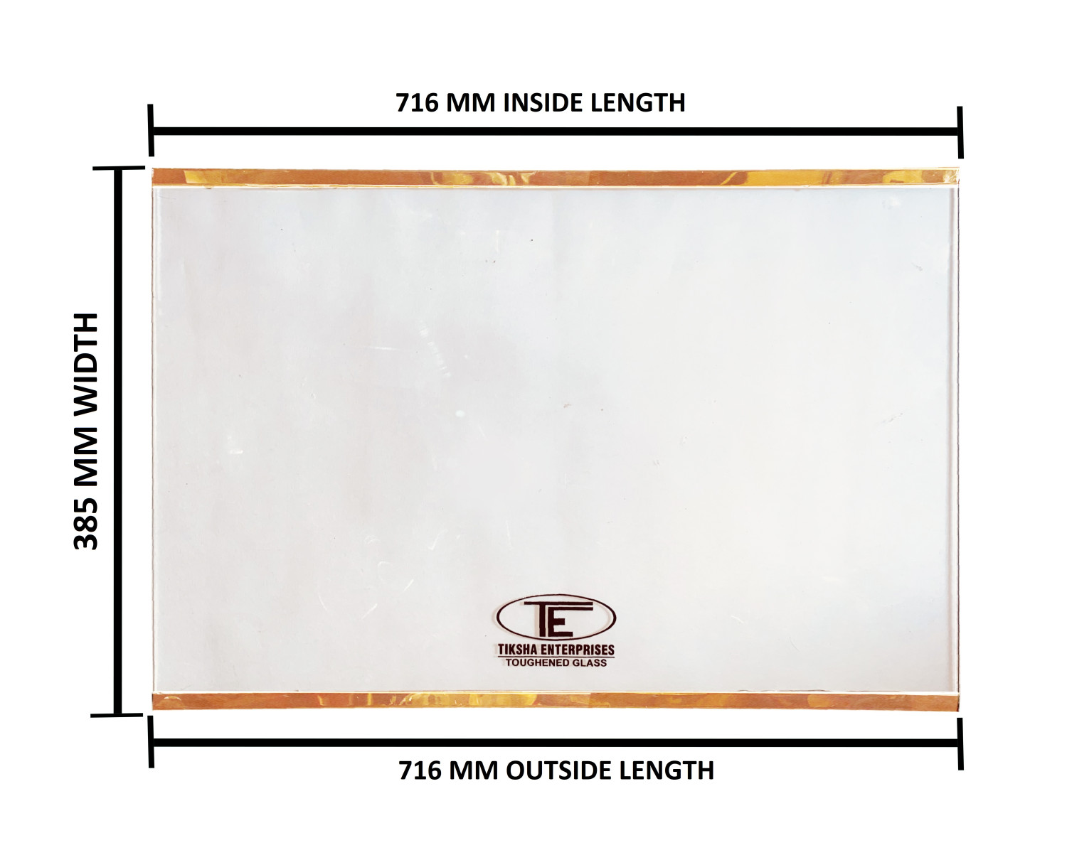 TIKSHA ENTERPRISES MAIN SHELF TOUGHENED GLASS (716=716)385 MM WITH SILVER COMPATIBLE FOR SAMSUNG SIDE BY SIDE FRENCH DOOR FRIDGE RF57A5032S9 MODEL. MATCH & ORDER