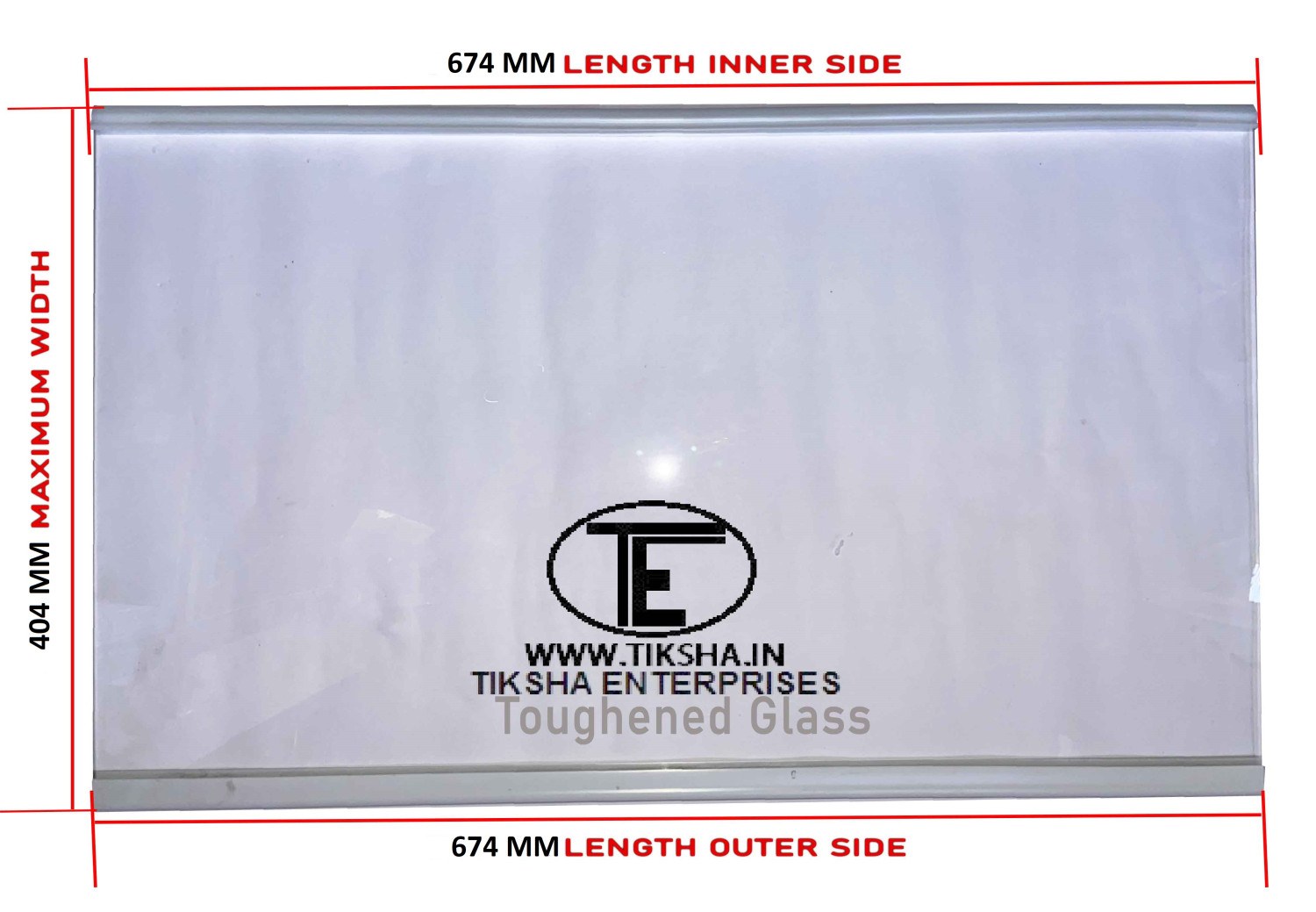 TIKSHA ENTERPRISES TOUGHENED GLASS (674=674)404 MM WITH SILVER GOLD BEADING COMPATIBLE FOR SAMSUNG FROST FREE/DOUBLE DOOR FRIDGE MODEL ARE RT54-RT56 MODEL 551L & 523L.MATCH THEN ORDER.