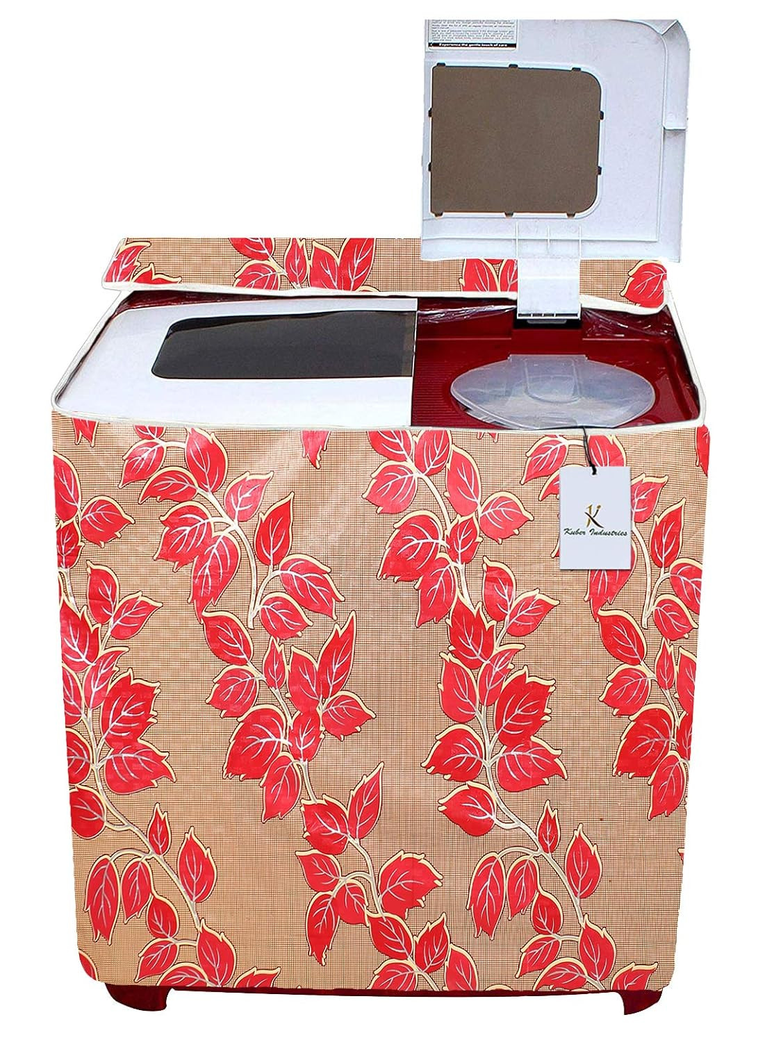 Tiksha Enterprises Leaf Design PVC Top Load Semi Automatic Washing Machine Cover